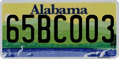 AL license plate 65BC003