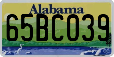 AL license plate 65BC039