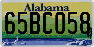 AL license plate 65BC058