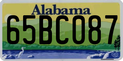 AL license plate 65BC087