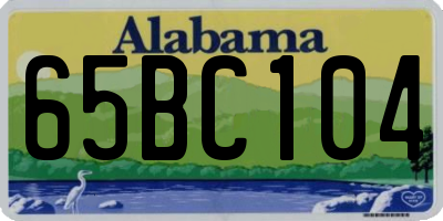 AL license plate 65BC104