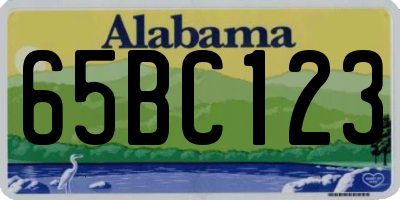 AL license plate 65BC123