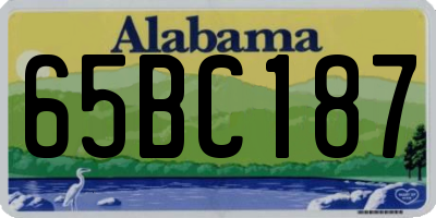 AL license plate 65BC187