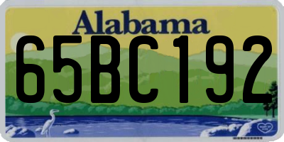 AL license plate 65BC192