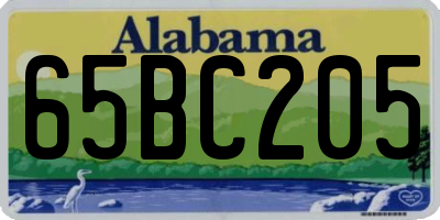 AL license plate 65BC205