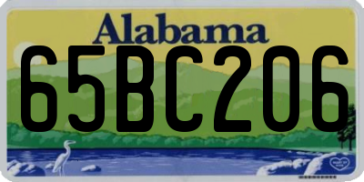 AL license plate 65BC206
