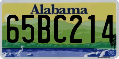 AL license plate 65BC214