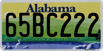 AL license plate 65BC222