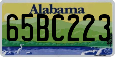 AL license plate 65BC223