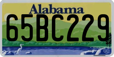 AL license plate 65BC229
