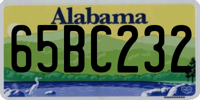 AL license plate 65BC232