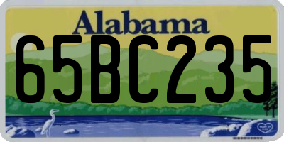 AL license plate 65BC235