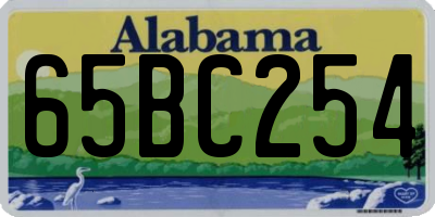 AL license plate 65BC254