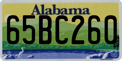 AL license plate 65BC260