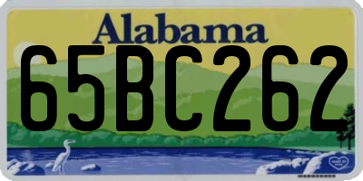 AL license plate 65BC262