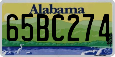 AL license plate 65BC274