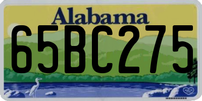 AL license plate 65BC275