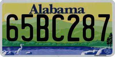 AL license plate 65BC287