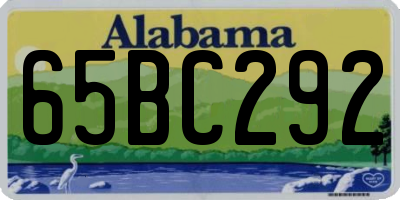 AL license plate 65BC292