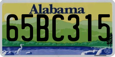 AL license plate 65BC315