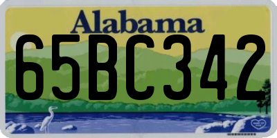 AL license plate 65BC342