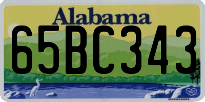 AL license plate 65BC343