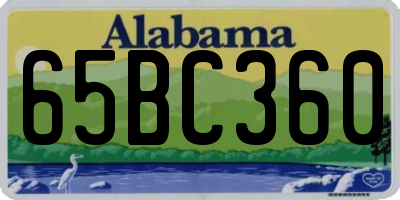 AL license plate 65BC360