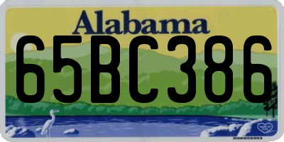 AL license plate 65BC386