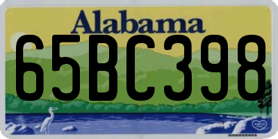 AL license plate 65BC398