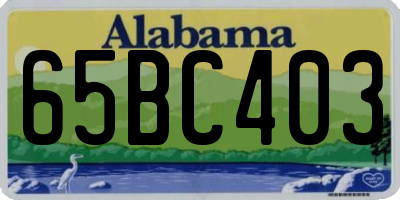AL license plate 65BC403