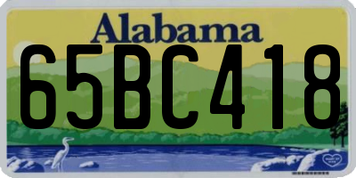 AL license plate 65BC418