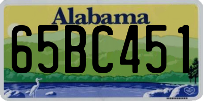 AL license plate 65BC451