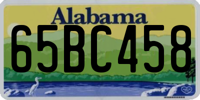 AL license plate 65BC458