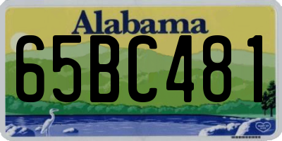 AL license plate 65BC481