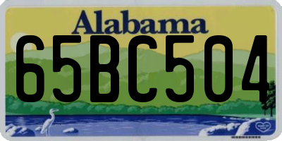 AL license plate 65BC504