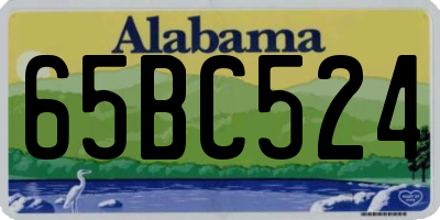 AL license plate 65BC524