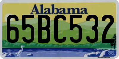 AL license plate 65BC532
