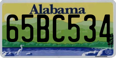 AL license plate 65BC534