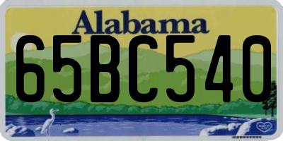 AL license plate 65BC540