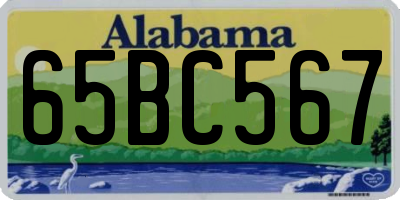 AL license plate 65BC567