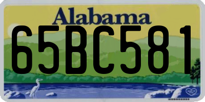 AL license plate 65BC581