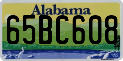 AL license plate 65BC608