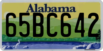 AL license plate 65BC642