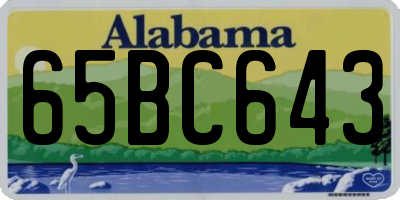 AL license plate 65BC643