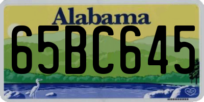 AL license plate 65BC645