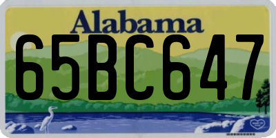 AL license plate 65BC647
