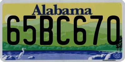 AL license plate 65BC670