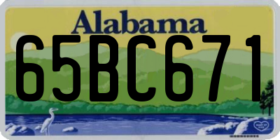 AL license plate 65BC671