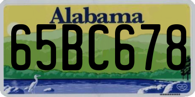 AL license plate 65BC678