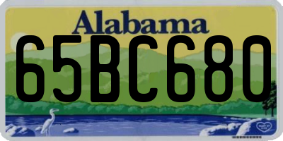 AL license plate 65BC680